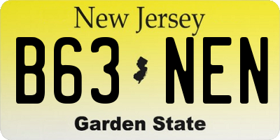 NJ license plate B63NEN