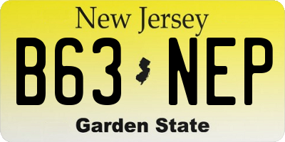 NJ license plate B63NEP