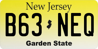 NJ license plate B63NEQ