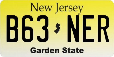 NJ license plate B63NER