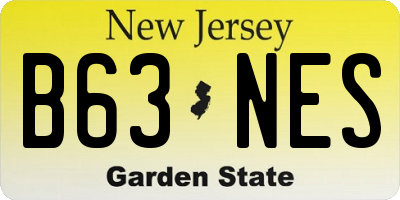 NJ license plate B63NES