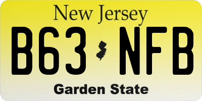 NJ license plate B63NFB