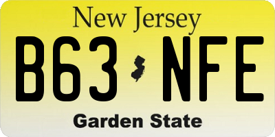 NJ license plate B63NFE