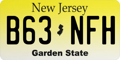 NJ license plate B63NFH