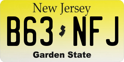 NJ license plate B63NFJ