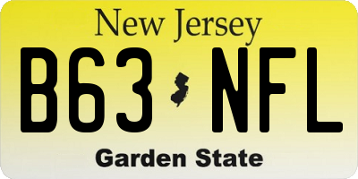 NJ license plate B63NFL