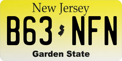 NJ license plate B63NFN