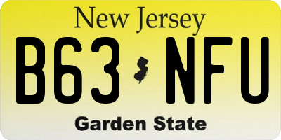 NJ license plate B63NFU