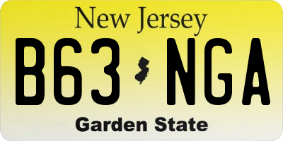 NJ license plate B63NGA