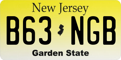NJ license plate B63NGB