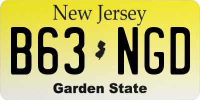 NJ license plate B63NGD