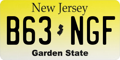 NJ license plate B63NGF