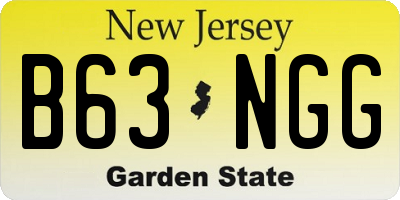NJ license plate B63NGG