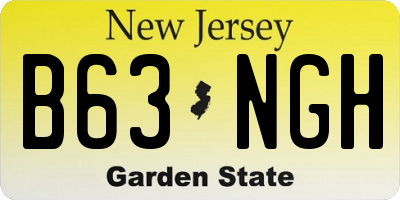 NJ license plate B63NGH
