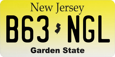 NJ license plate B63NGL