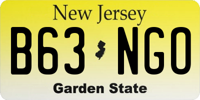NJ license plate B63NGO