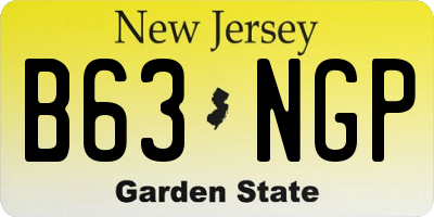 NJ license plate B63NGP