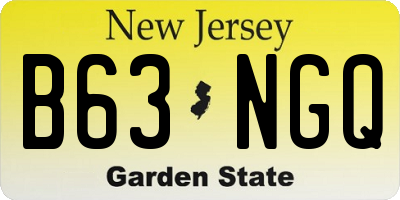NJ license plate B63NGQ