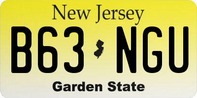 NJ license plate B63NGU