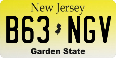 NJ license plate B63NGV