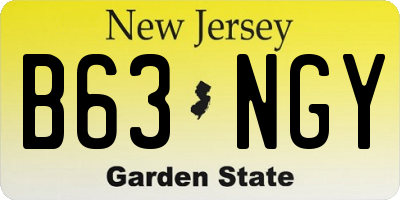 NJ license plate B63NGY