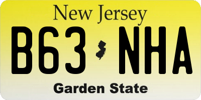 NJ license plate B63NHA
