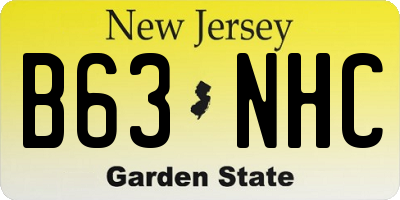 NJ license plate B63NHC