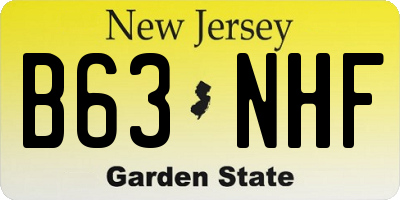 NJ license plate B63NHF