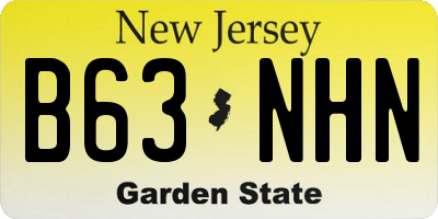 NJ license plate B63NHN