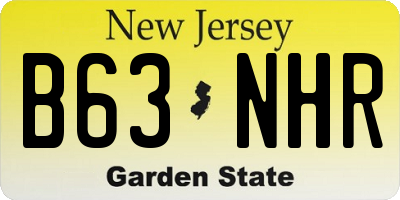 NJ license plate B63NHR
