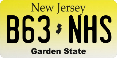 NJ license plate B63NHS