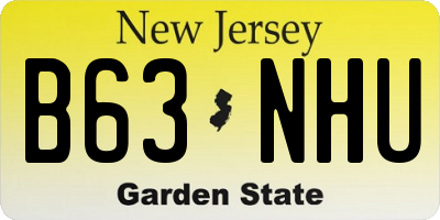 NJ license plate B63NHU