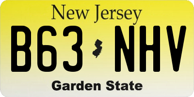 NJ license plate B63NHV