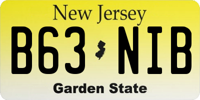 NJ license plate B63NIB