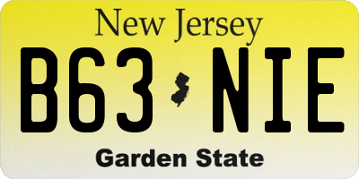 NJ license plate B63NIE