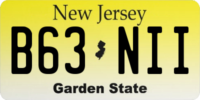 NJ license plate B63NII