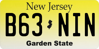 NJ license plate B63NIN