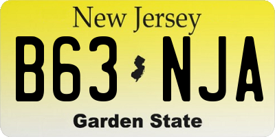 NJ license plate B63NJA