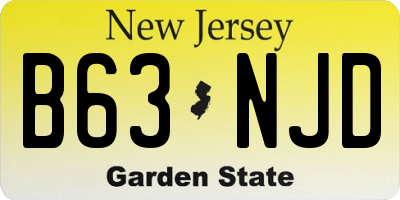 NJ license plate B63NJD