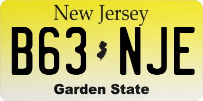 NJ license plate B63NJE