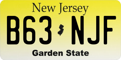 NJ license plate B63NJF