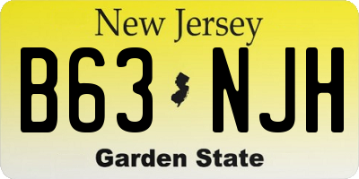 NJ license plate B63NJH