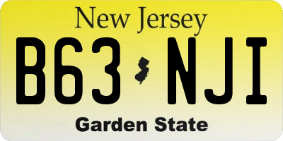 NJ license plate B63NJI