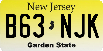 NJ license plate B63NJK