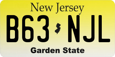 NJ license plate B63NJL