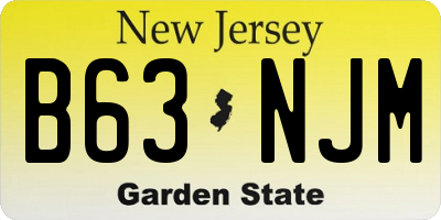 NJ license plate B63NJM