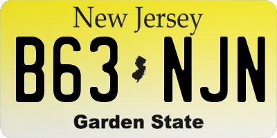 NJ license plate B63NJN