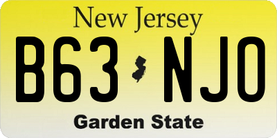 NJ license plate B63NJO