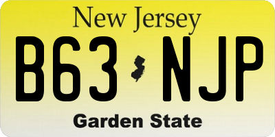 NJ license plate B63NJP