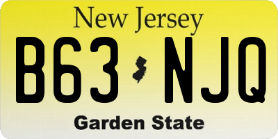NJ license plate B63NJQ